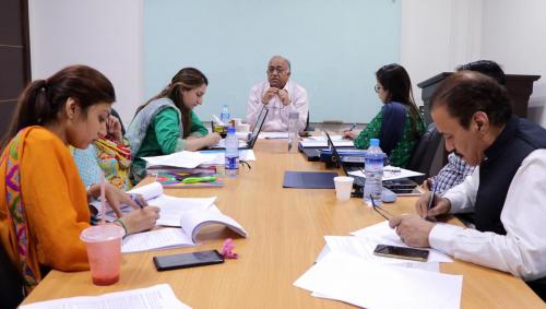 Students in "Media, Politics and Reporting Elections" class at the University of Central Punjab, Lahore.